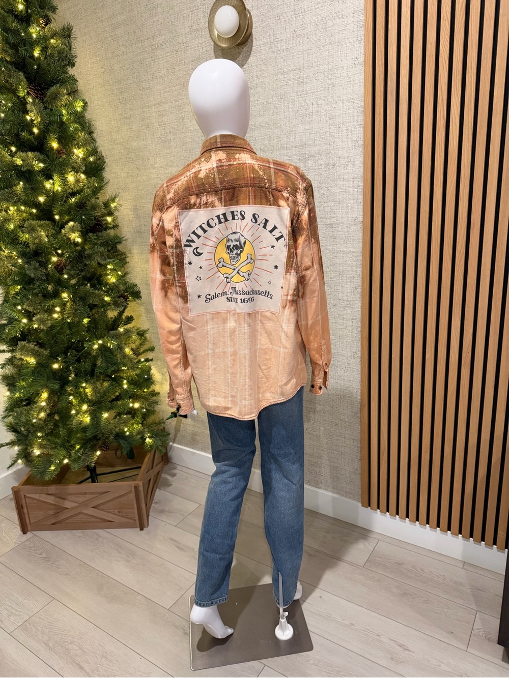 George Orange Plaid Graphic Button-Up Shirt Jacket